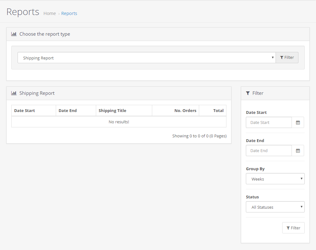 Admin Shipping Report