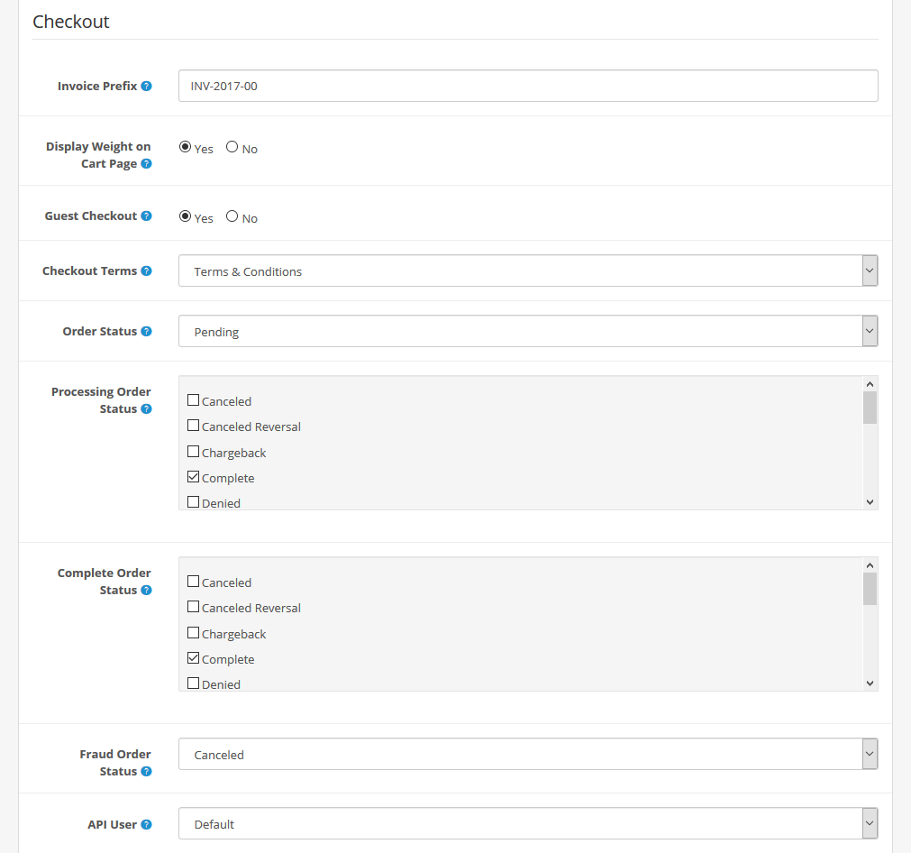 System Setting - Option Tag - Checkout