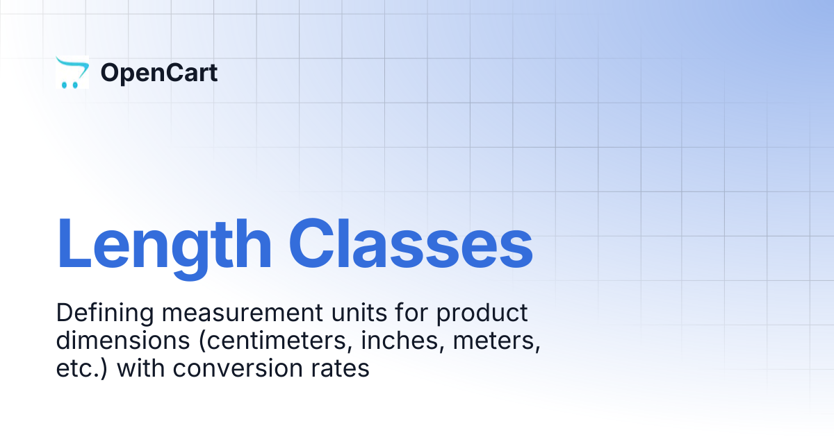 Length Classes | OpenCart