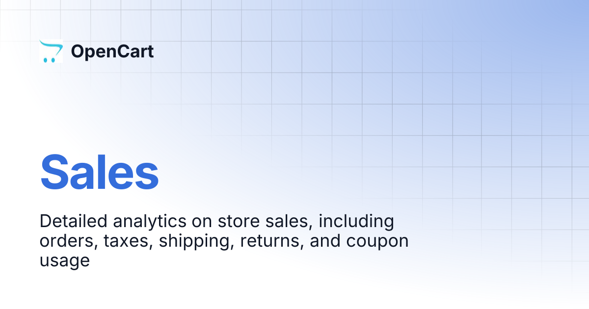 Sales | OpenCart