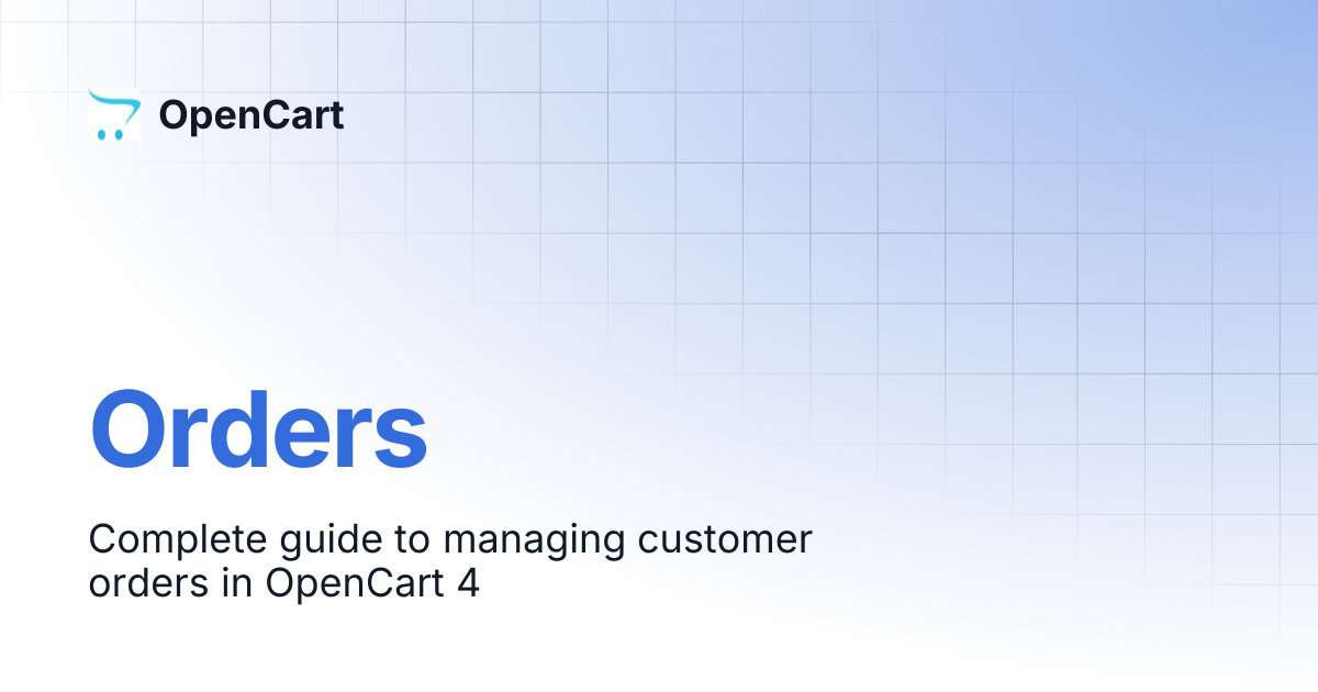 Orders | OpenCart