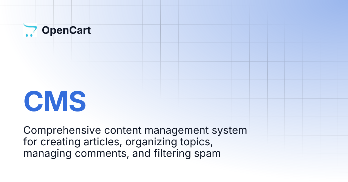 CMS | OpenCart