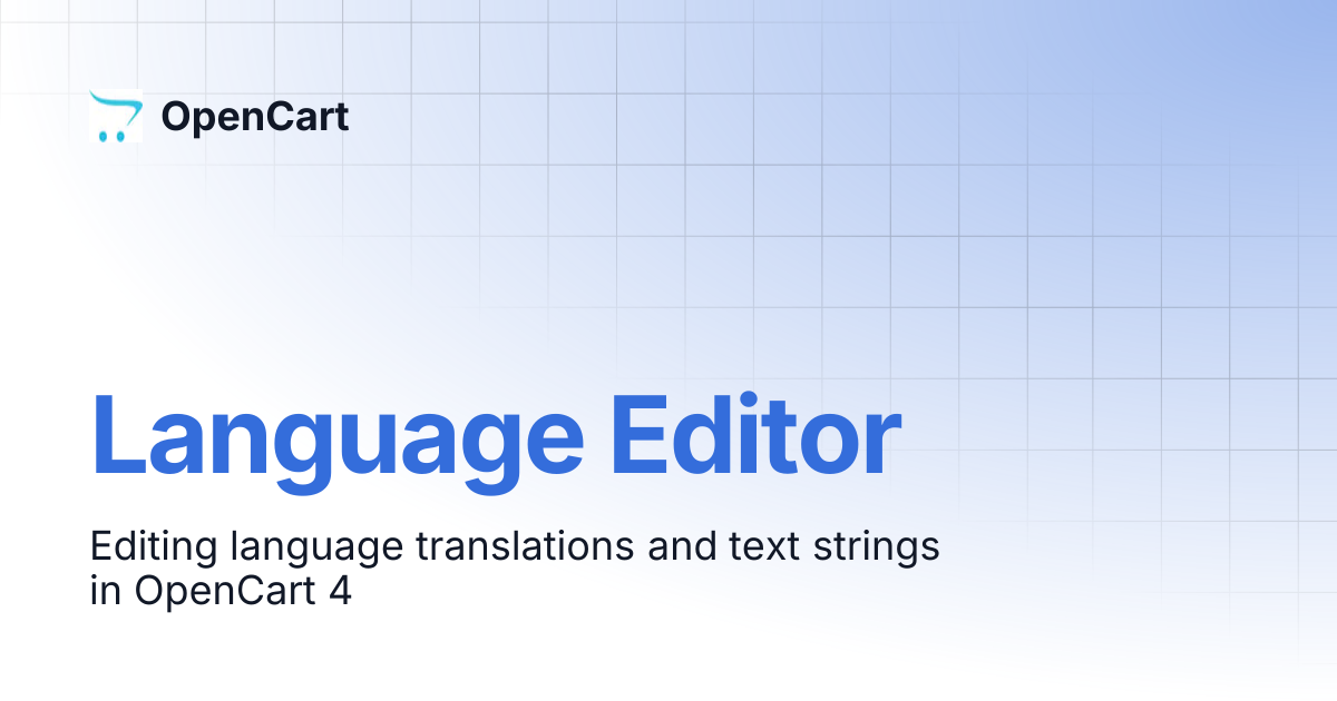 Language Editor | OpenCart